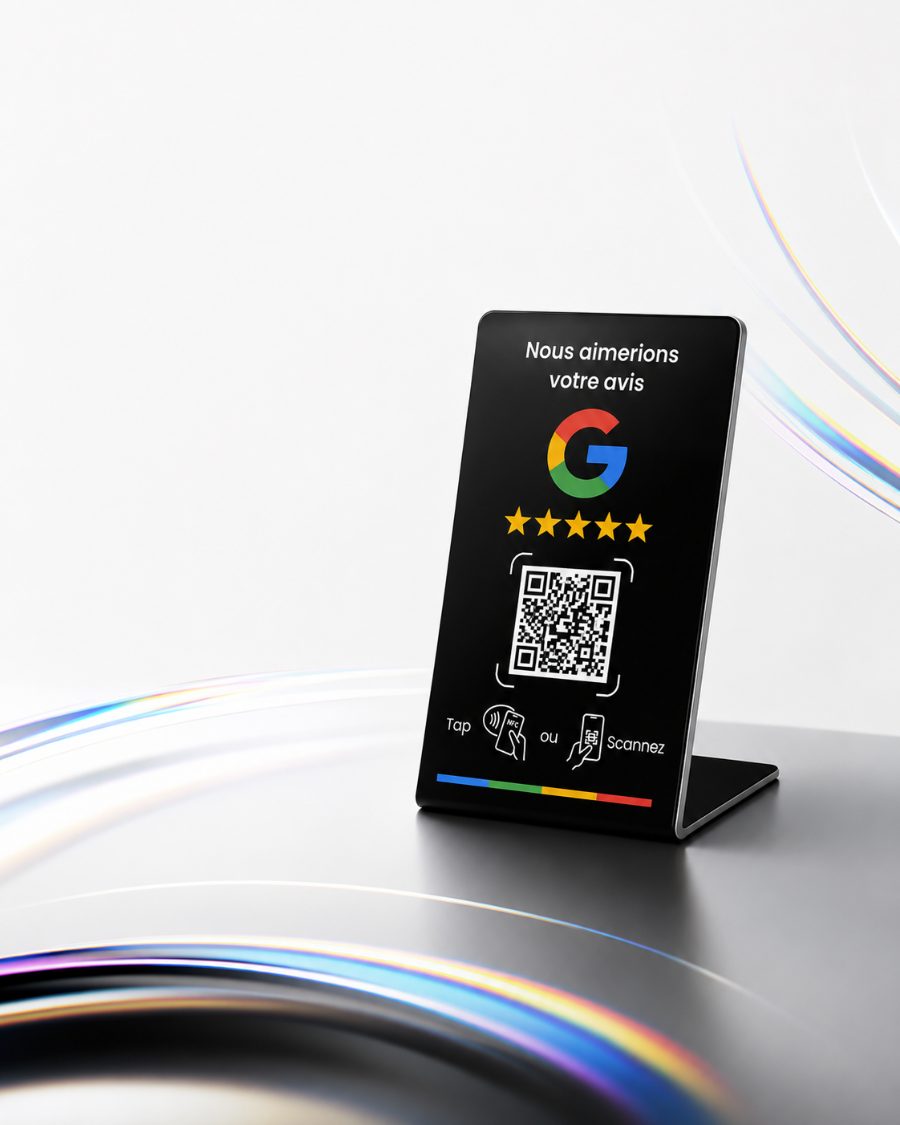 Support NFC et QR code Avis Flow «Nous aimerions votre avis»